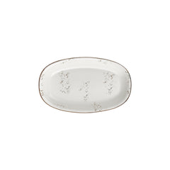 Harmony Elegance 11.5" x 7" x h:0" Oval Brown Vitrified Platter