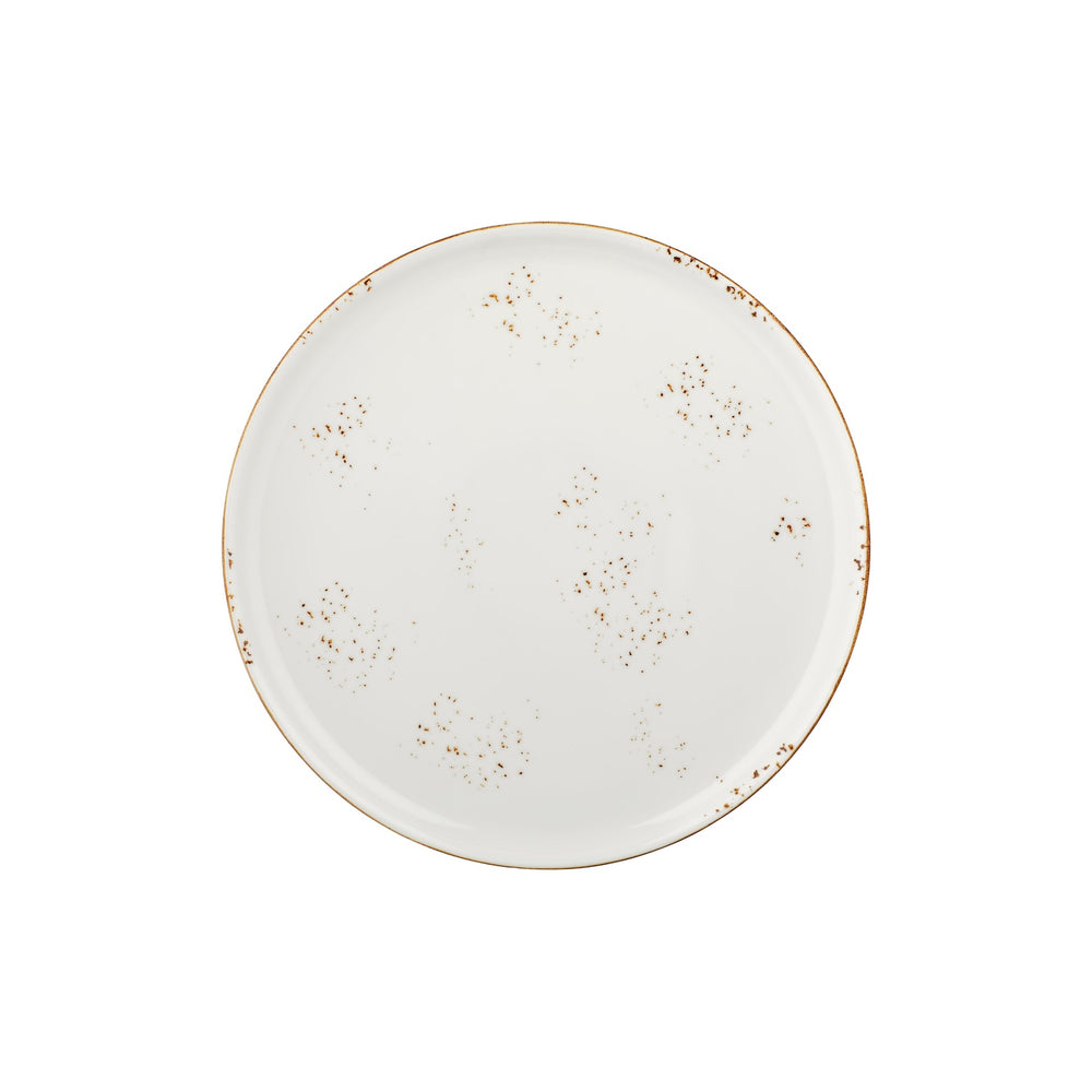 Harmony Elegance dia.12.5" x 12.5" Round Brown Vitrified Pizza Plate