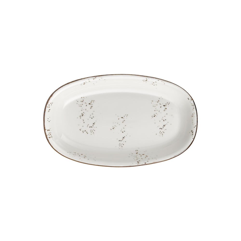 Harmony Elegance 13.5" x 8" x h:0" Oval Brown Vitrified Platter
