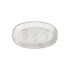 Harmony Elegance 13.5" x 8" x h:0" Oval Brown Vitrified Platter