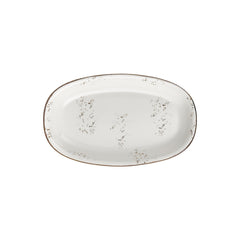 Harmony Elegance 13.5" x 8" x h:0" Oval Brown Vitrified Platter