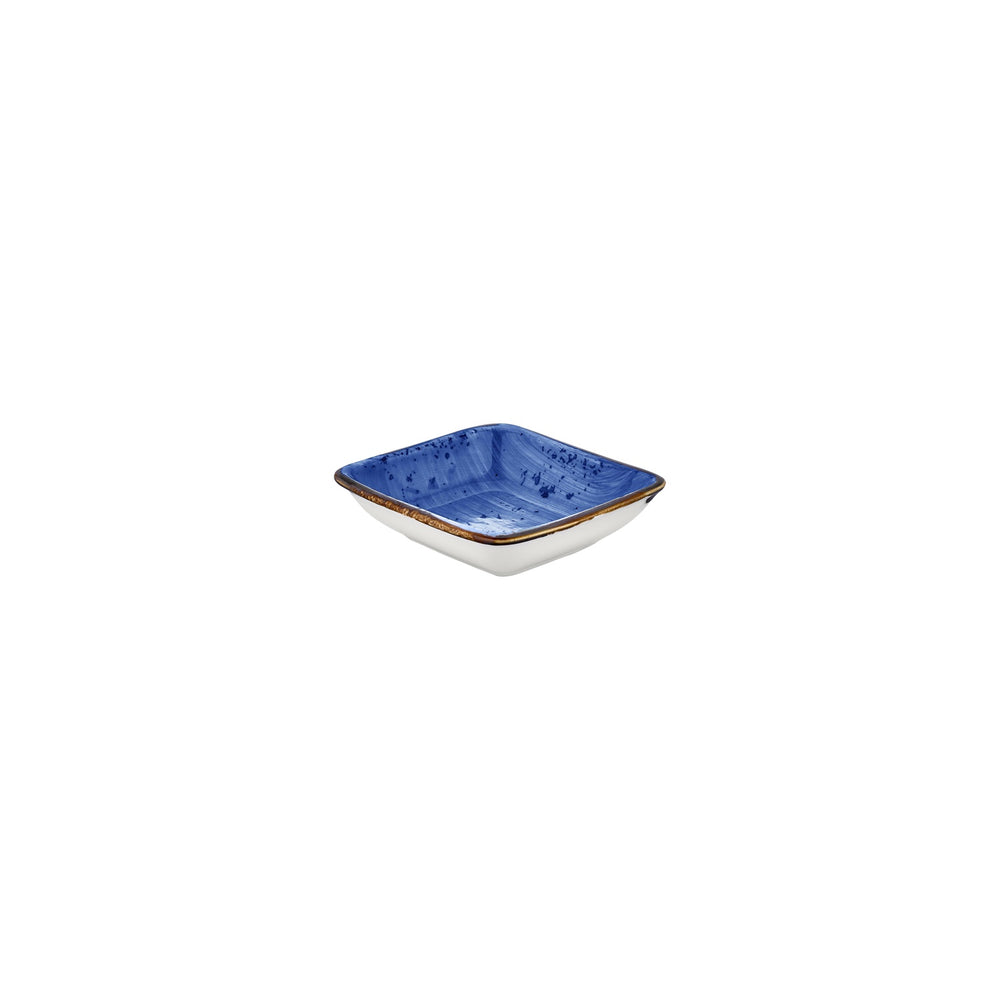Enigma 4" x 3.5" x h:0.5" 2 oz. Square Blue Vitrified Bowl