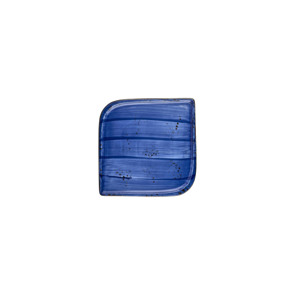 Enigma 6" x 6" Square Blue Vitrified Plate