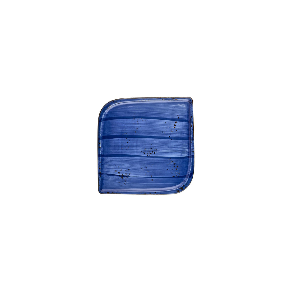 Enigma 6" x 6" Square Blue Vitrified Plate