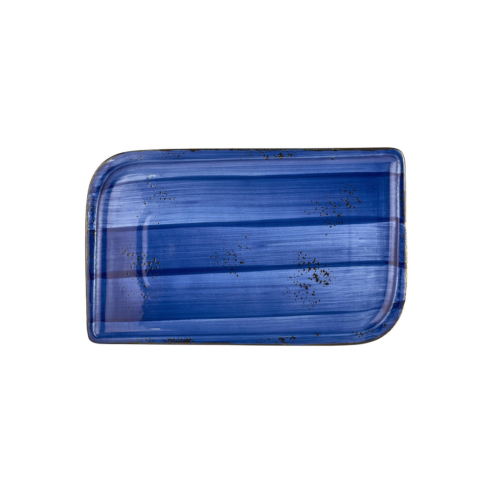 Enigma 13.75" x 6.25" x h:0" Rectangular Blue Vitrified Platter