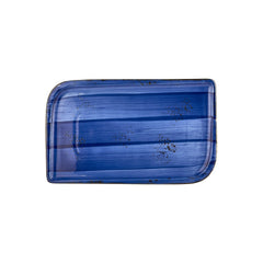 Enigma 13.75" x 6.25" x h:0" Rectangular Blue Vitrified Platter