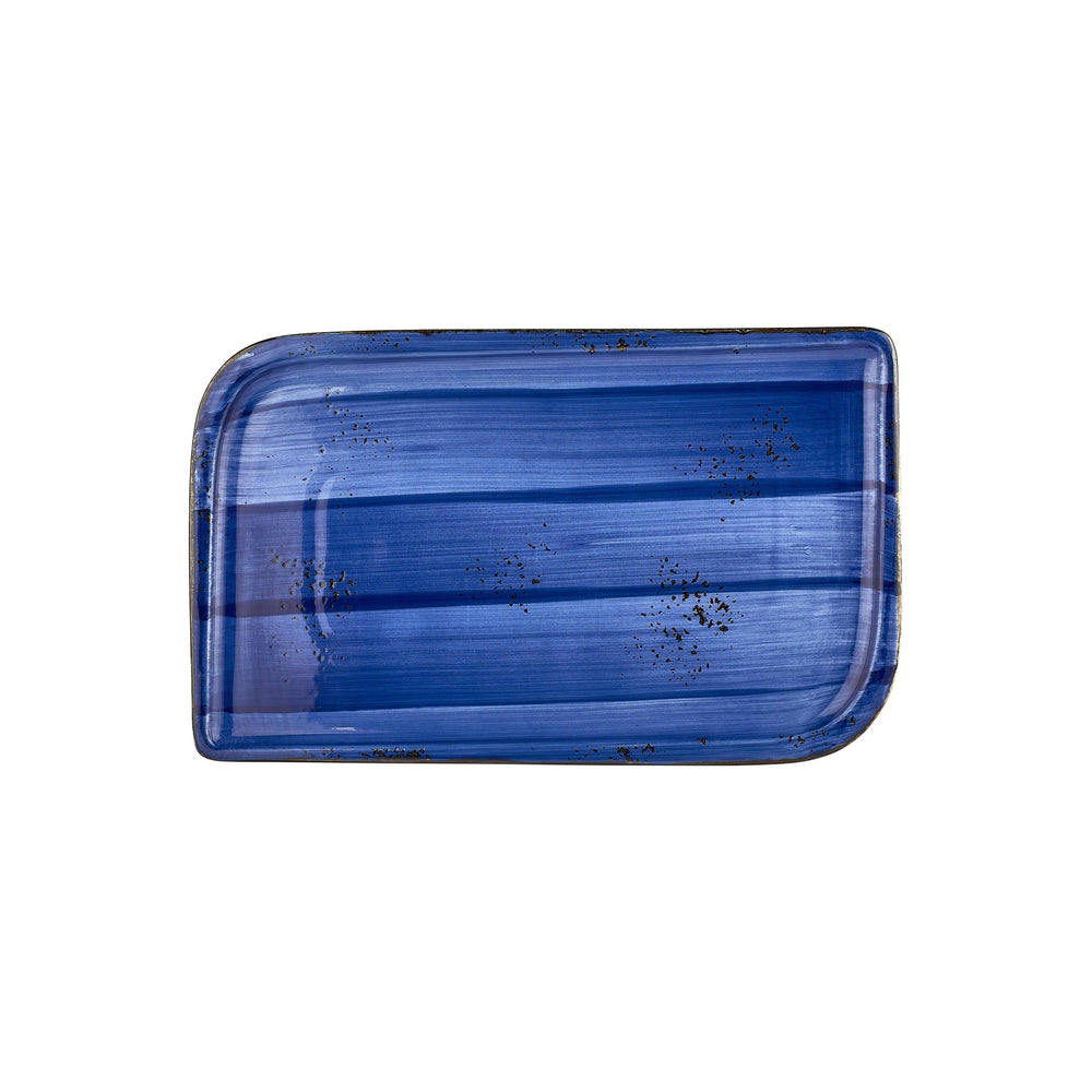 Enigma 13.75" x 6.25" x h:0" Rectangular Blue Vitrified Platter