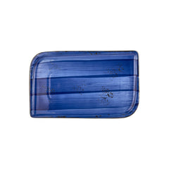 Enigma 13.75" x 6.25" x h:0" Rectangular Blue Vitrified Platter