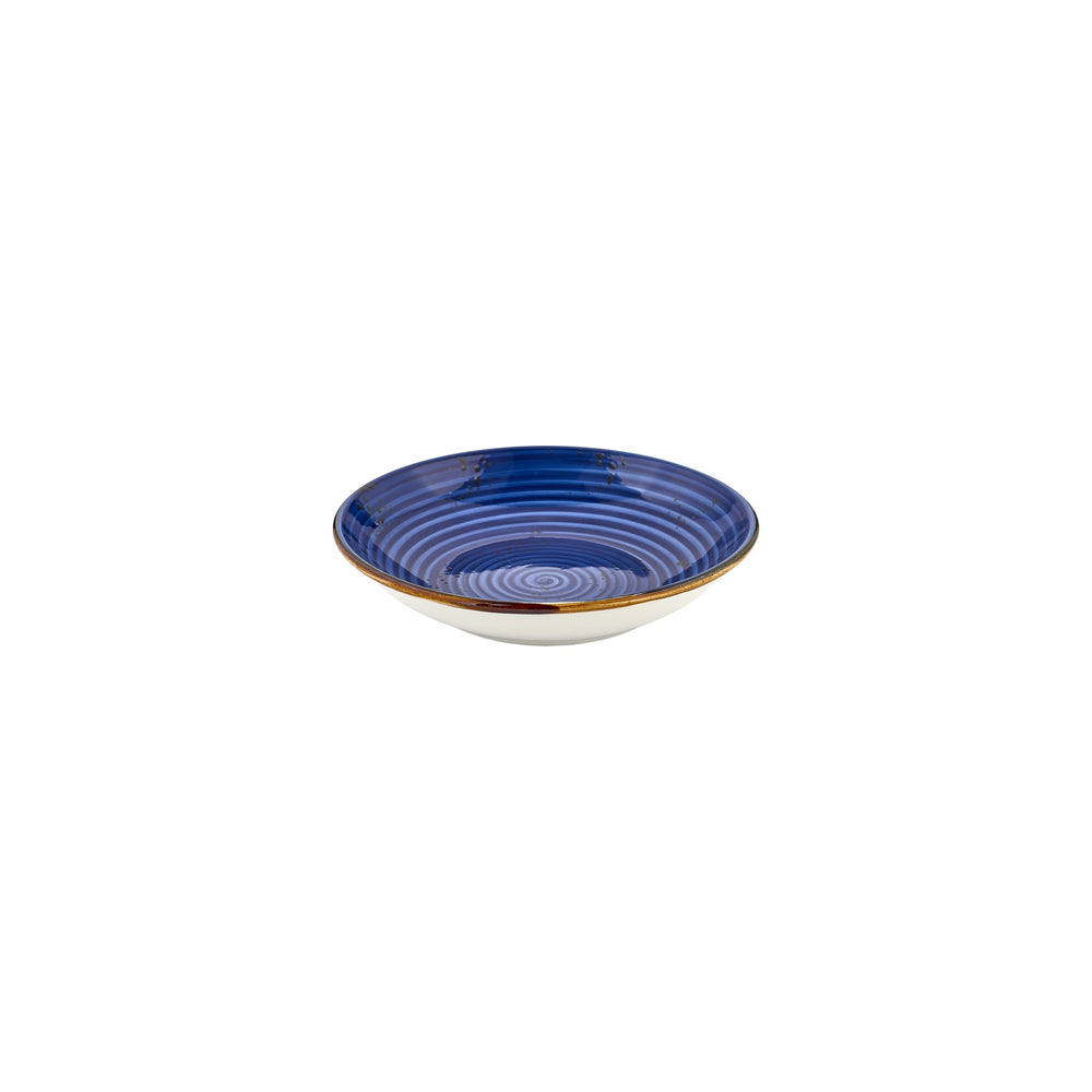 Enigma dia.8.25" h:1.25" 27 oz. Round Blue Vitrified Deep Plate