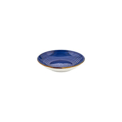 Enigma dia.8.25" h:1.25" 27 oz. Round Blue Vitrified Deep Plate