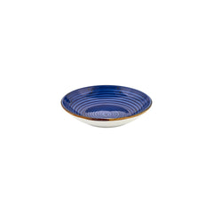 Enigma dia.9" h:1.75" 34 oz. Round Blue Vitrified Deep Plate