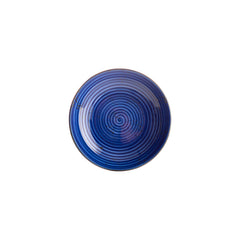 Enigma dia.9" h:1.75" 34 oz. Round Blue Vitrified Deep Plate