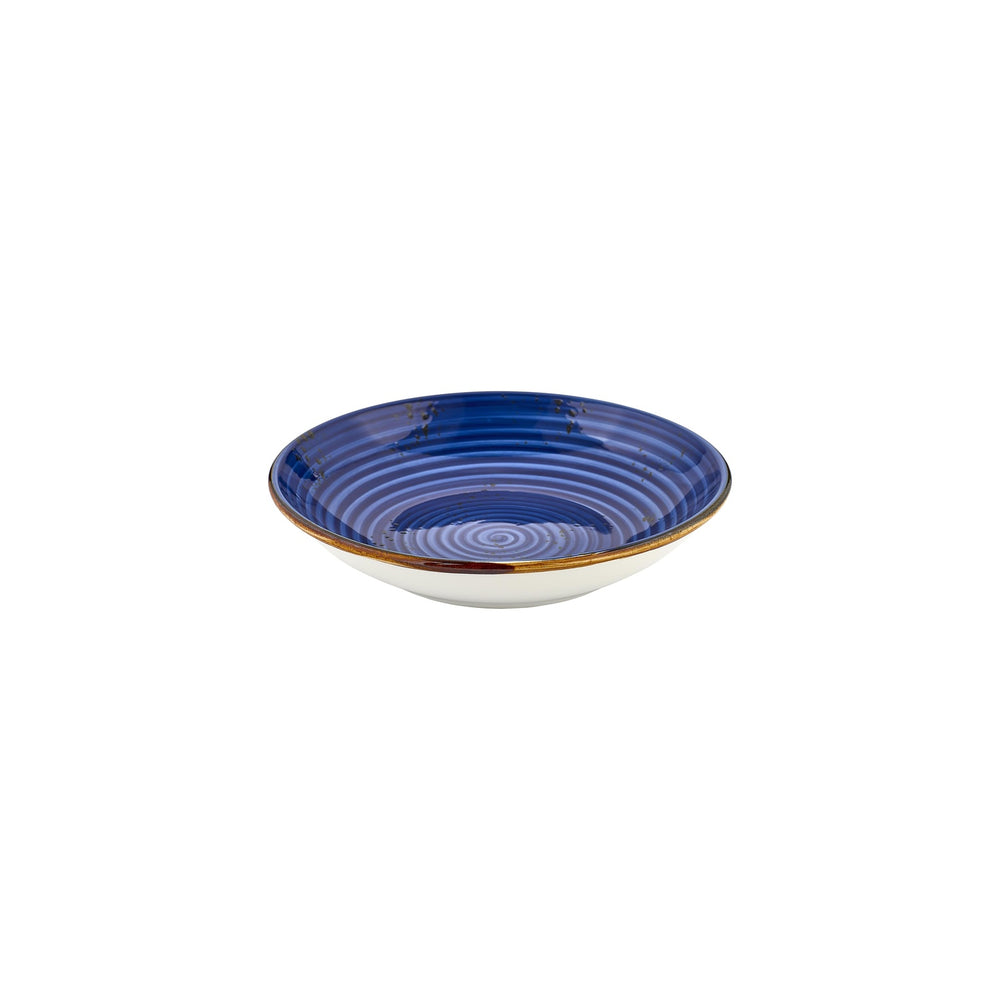 Enigma dia.9.75" h:2" 44 oz. Round Blue Vitrified Deep Plate