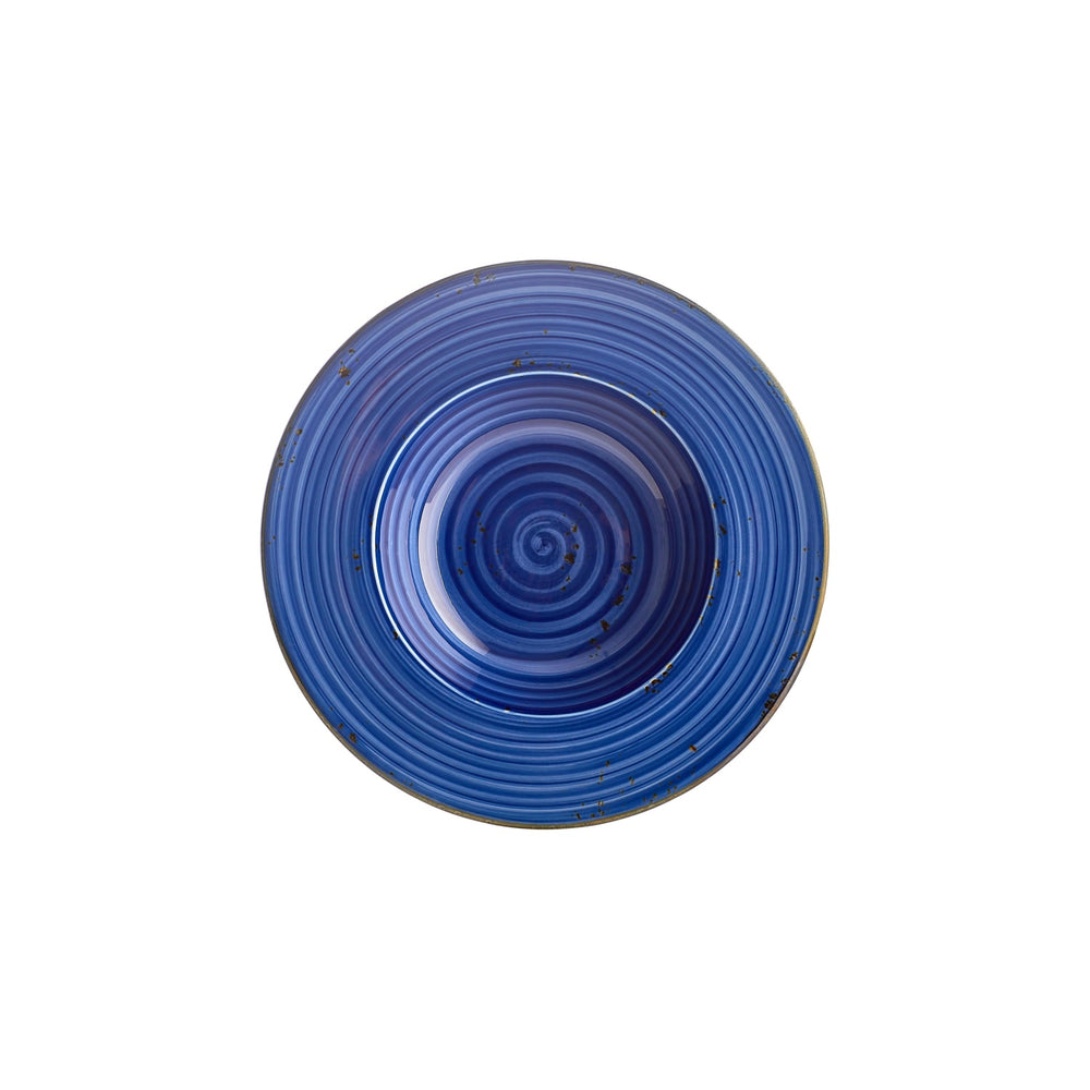 Enigma dia.11" h:2.25" 16 oz. Round Blue Vitrified Deep Plate