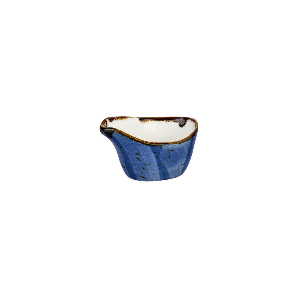 Enigma 3.25" x 2" x h:0" 2 oz. Oval Blue Vitrified Creamer