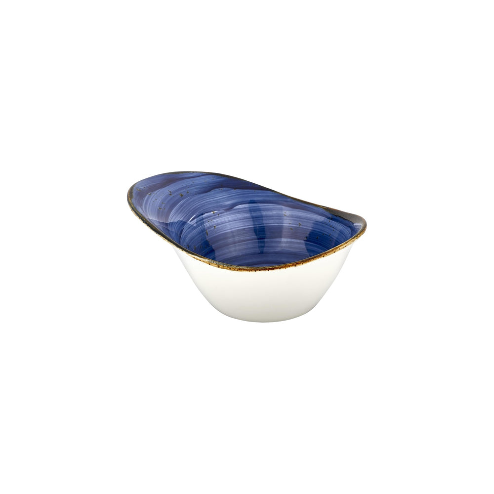 Enigma 10.25" x 7.5" x h:0" 42 oz. Organic Blue Vitrified Bowl