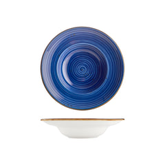 Enigma dia.10.75" h:2.5" 17 oz. Round Blue Vitrified Deep Plate