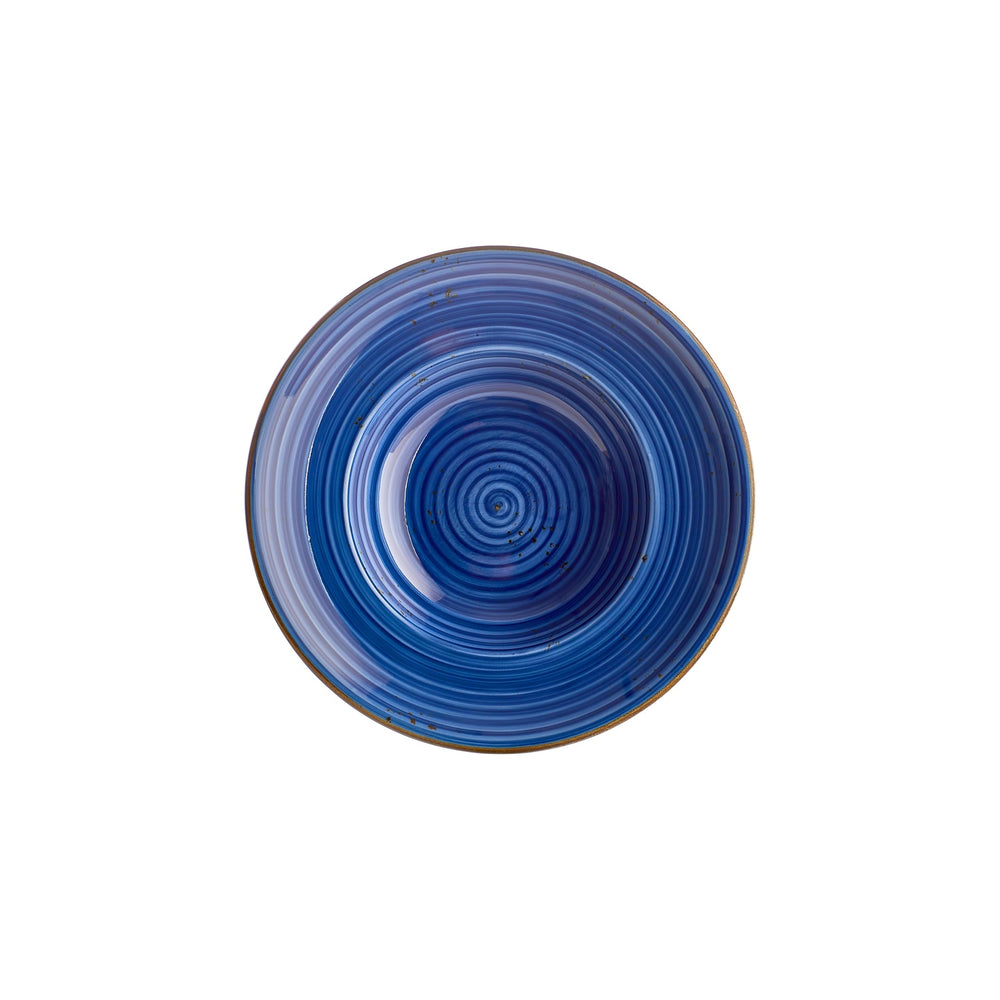 Enigma dia.10.75" h:2.5" 17 oz. Round Blue Vitrified Deep Plate