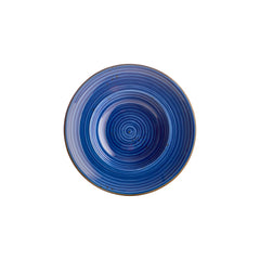 Enigma dia.10.75" h:2.5" 17 oz. Round Blue Vitrified Deep Plate