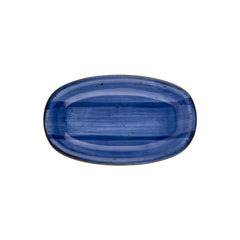 Enigma 13.5" x 8" x h:1.5" Oval Blue Vitrified Platter