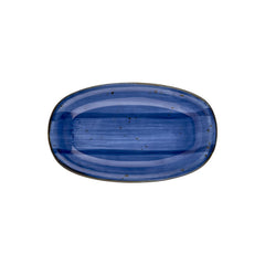 Enigma 13.5" x 8" x h:1.5" Oval Blue Vitrified Platter