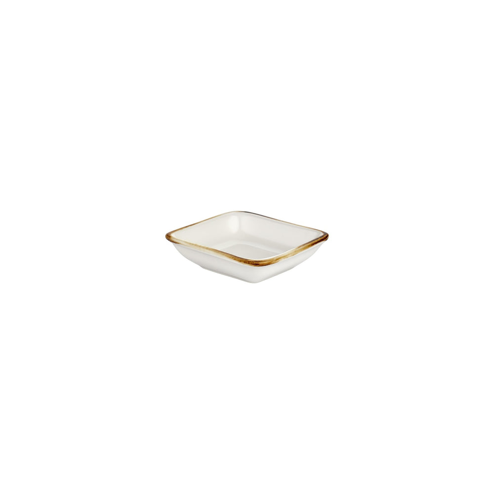 Gleam 4" x 3.5" x h:0.5" 2 oz. Square Brown Vitrified Bowl