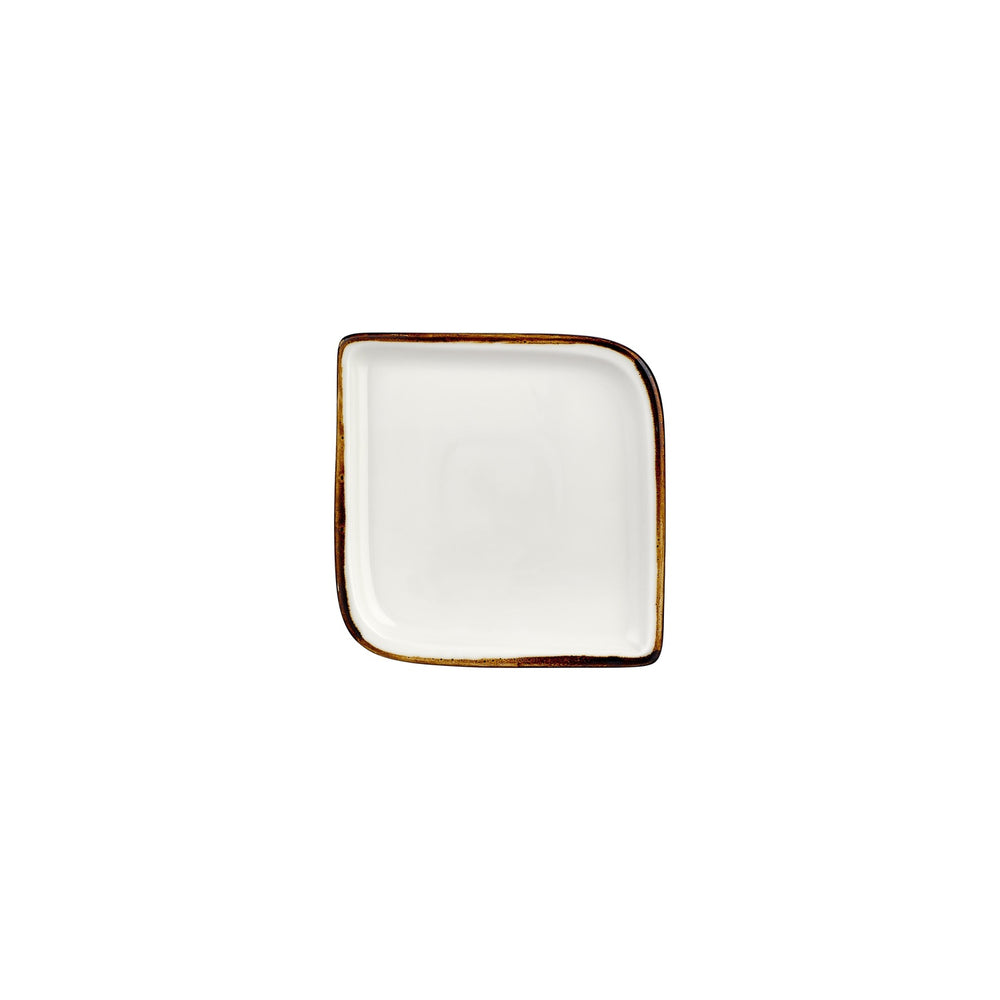 Gleam 6" x 6" Square Brown Vitrified Plate