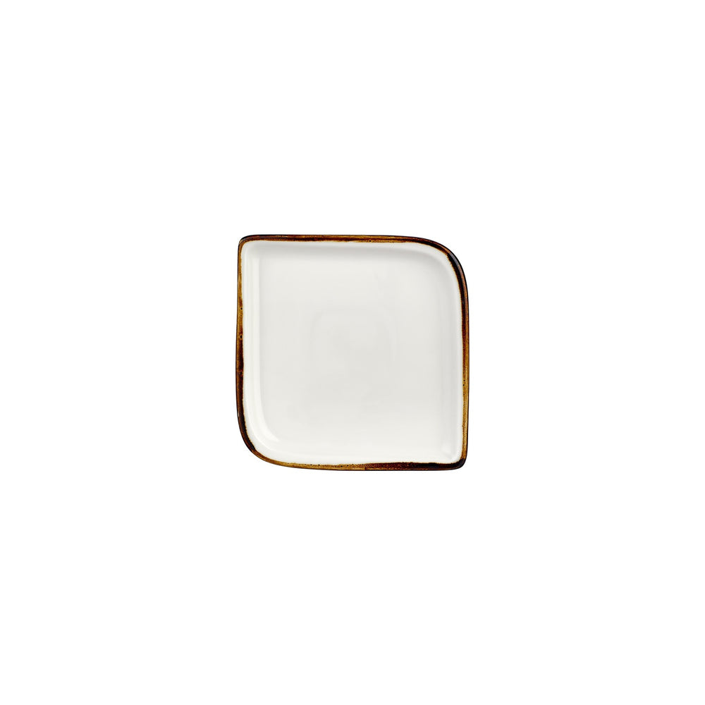 Gleam 6" x 6" Square Brown Vitrified Plate