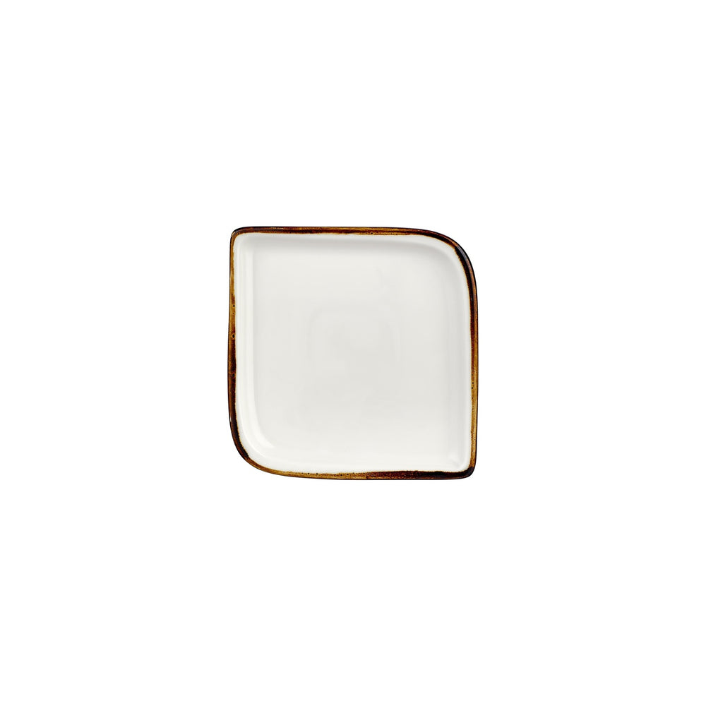 Gleam 7.5" x 7.5" Square Brown Vitrified Plate