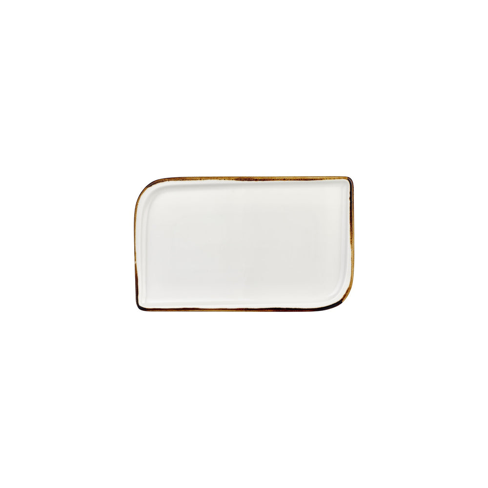 Gleam 9.5" x 6" Rectangular Brown Vitrified Plate