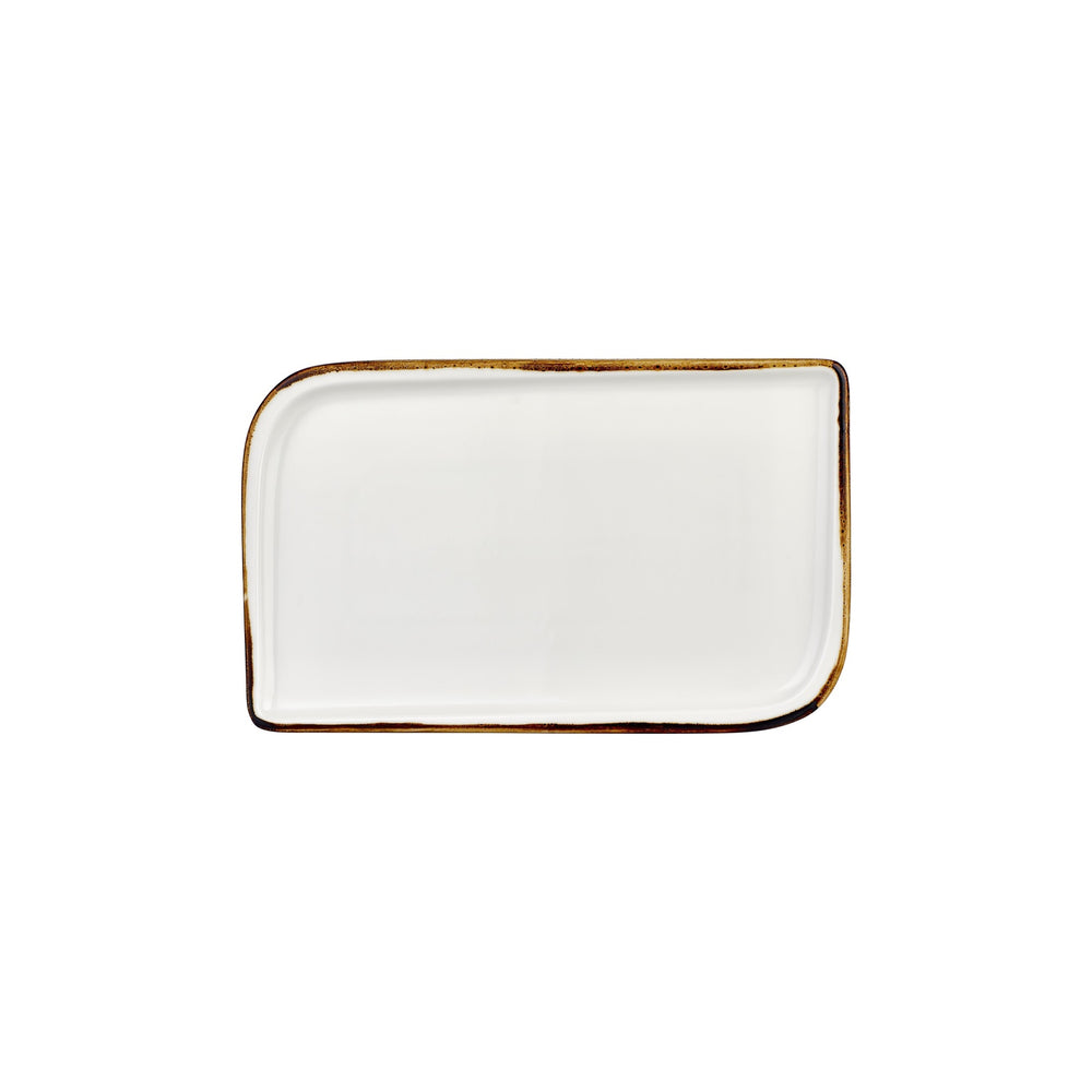 Gleam 11.75" x 7" x h:0" Rectangular Brown Vitrified Platter