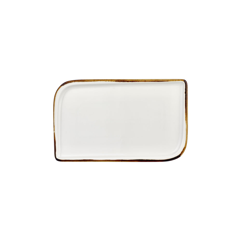 Gleam 11.75" x 7" x h:0" Rectangular Brown Vitrified Platter