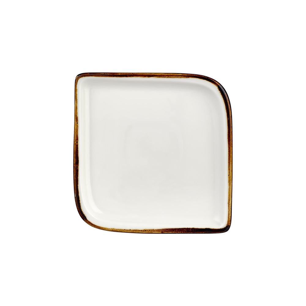 Gleam 11" x 11" Square Brown Vitrified Plate