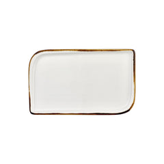 Gleam 13.75" x 8.25" x h:0" Rectangular Brown Vitrified Platter