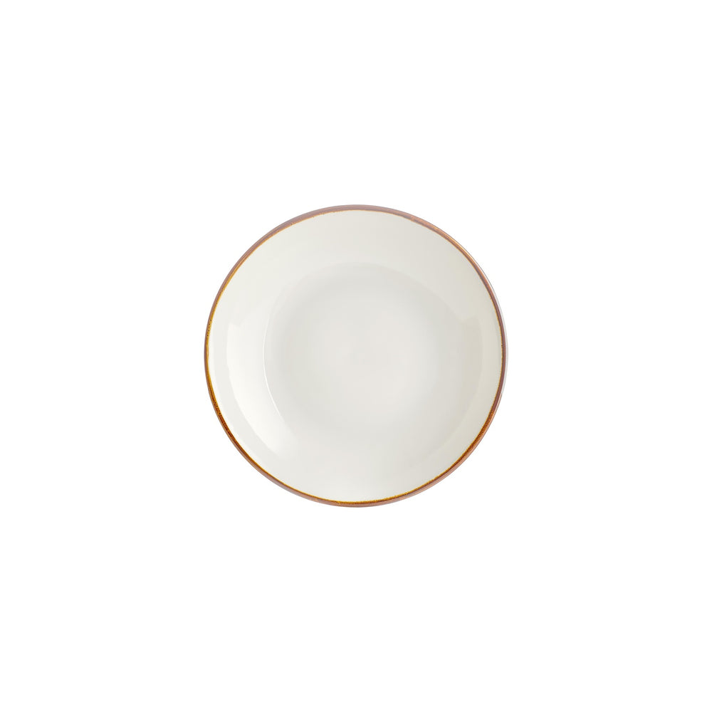 Gleam dia.9" h:0" 34 oz. Round Brown Vitrified Deep Plate