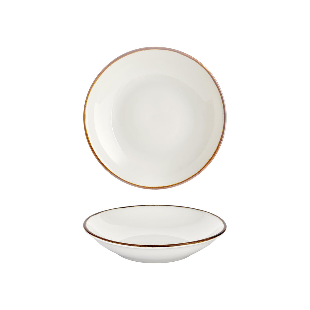 Gleam dia.9.75" h:0" 44 oz. Round Brown Vitrified Deep Plate