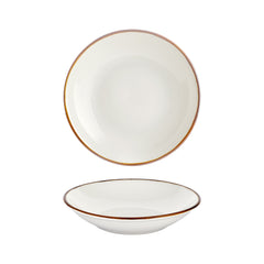Gleam dia.11" h:0" 57 oz. Round Brown Vitrified Deep Plate