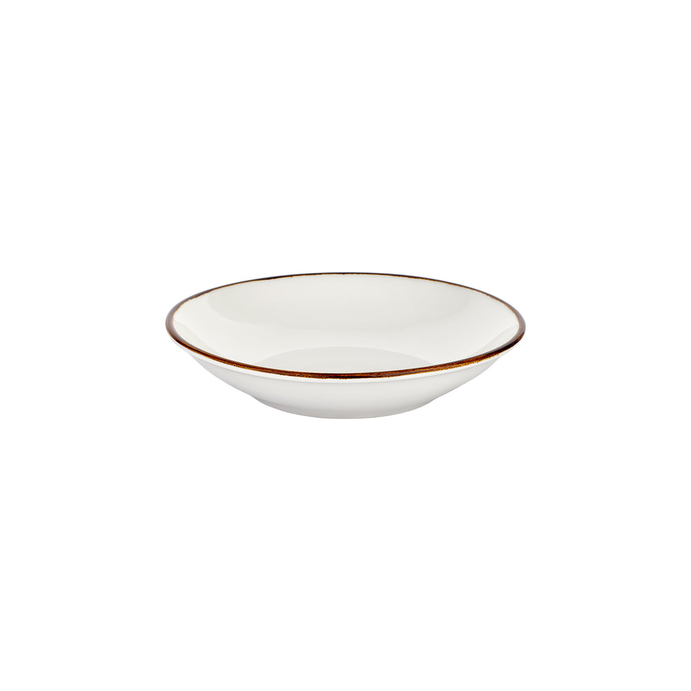 Gleam dia.11" h:0" 57 oz. Round Brown Vitrified Deep Plate