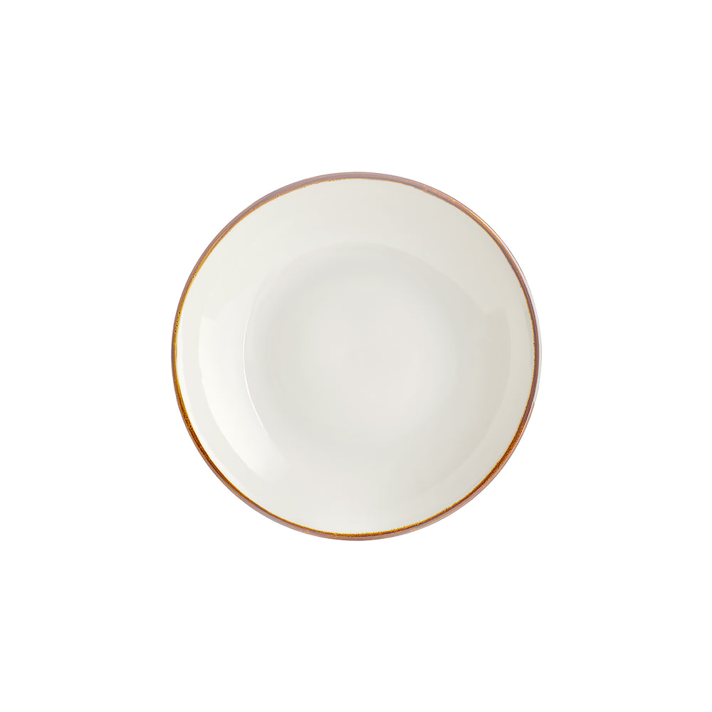 Gleam dia.11" h:0" 57 oz. Round Brown Vitrified Deep Plate