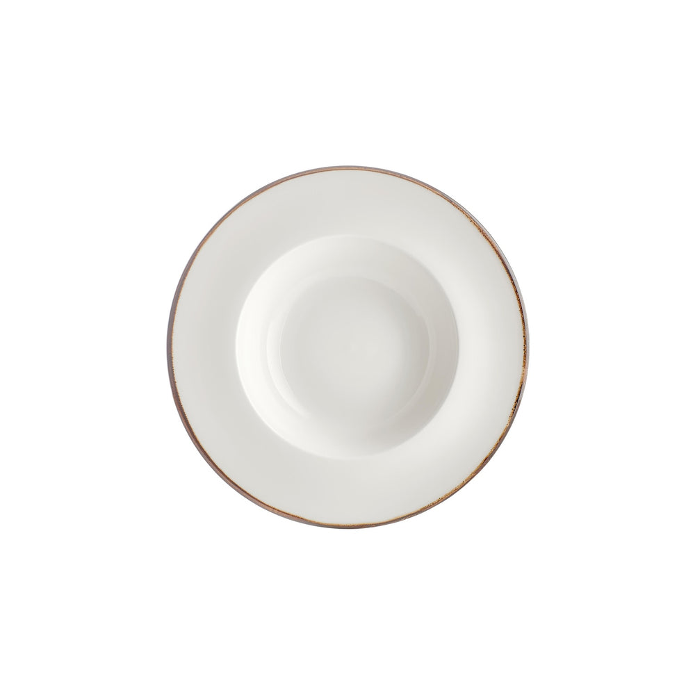 Gleam dia.11" h:0" 16 oz. Round Brown Vitrified Deep Plate