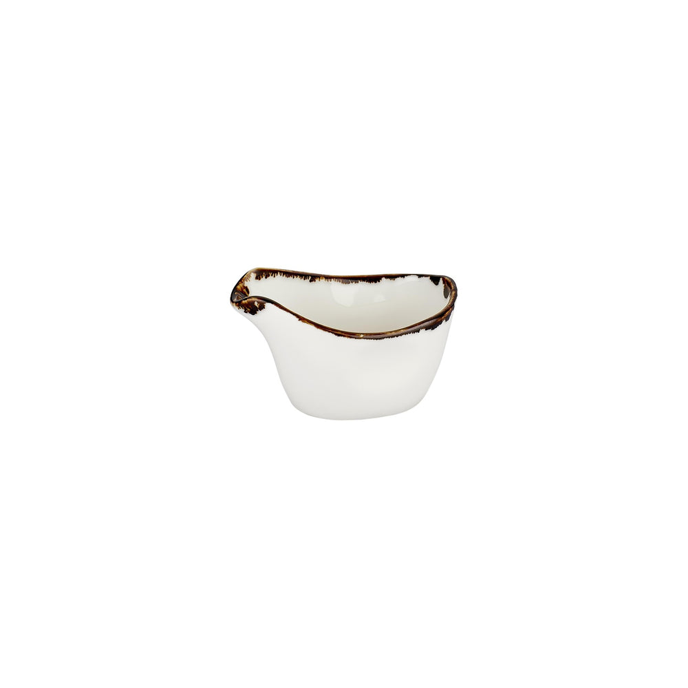 Gleam 3.25" x 2" x h:0" 2 oz. Oval Brown Vitrified Creamer
