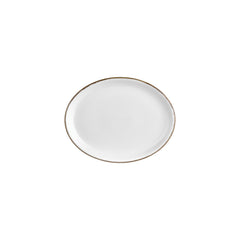 Gleam 9.75" x 7.5" x h:1" Oval Brown Vitrified Platter