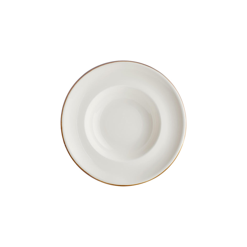 Gleam dia.10.75" h:0" 17 oz. Round Brown Vitrified Deep Plate