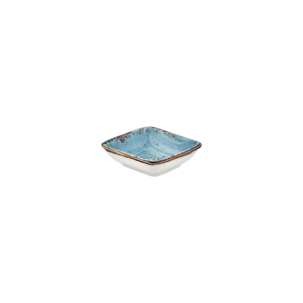 Infinity 4" x 3.5" x h:0.5" 2 oz. Square Turquoise Vitrified Bowl