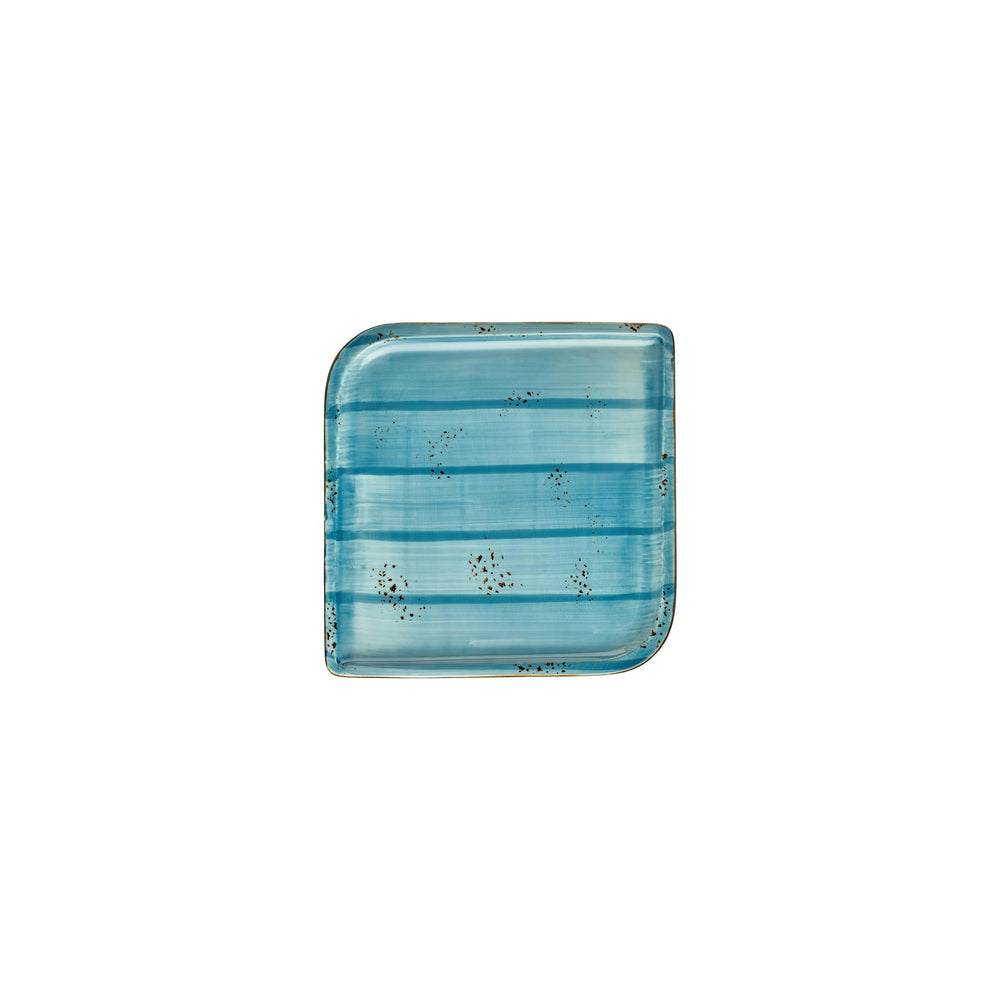 Infinity 7.5" x 7.5" Square Turquoise Vitrified Plate