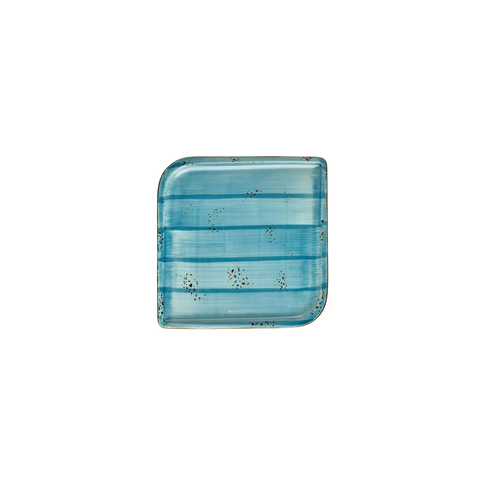 Infinity 7.5" x 7.5" Square Turquoise Vitrified Plate