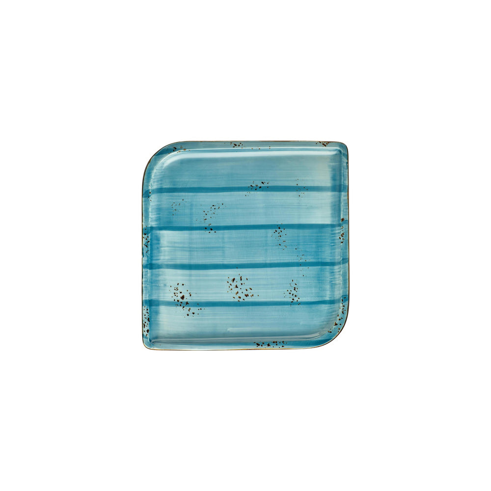 Infinity 9" x 9" Square Turquoise Vitrified Plate