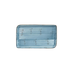 Infinity 11.75" x 7" x h:0" Rectangular Turquoise Vitrified Platter