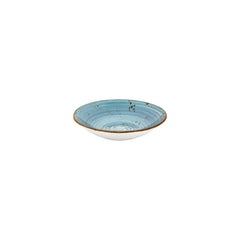 Infinity dia.8.25" h:1.25" 27 oz. Round Turquoise Vitrified Deep Plate