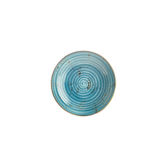 Infinity dia.8.25" h:1.25" 27 oz. Round Turquoise Vitrified Deep Plate